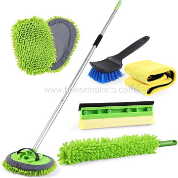62" Car Wash Brush mop with Long Handle Car Cleaning Kit with microfiber Soft Car Wash Mop Sponge Windshield Window Squeegee